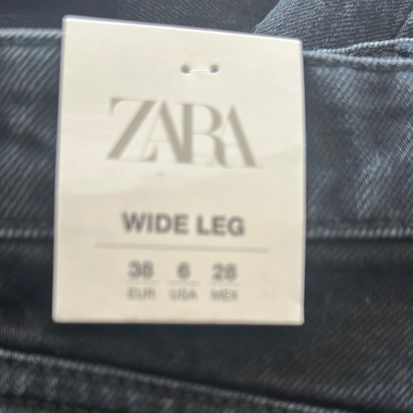Zara Black Wide Leg Flare Jeans - Picture 14 of 14